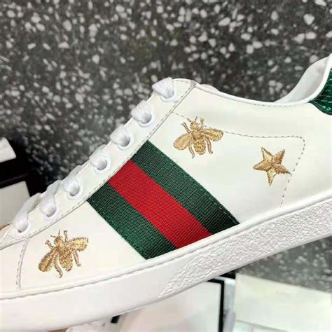 mens white gucci trainers replica|gucci star and bee boots.